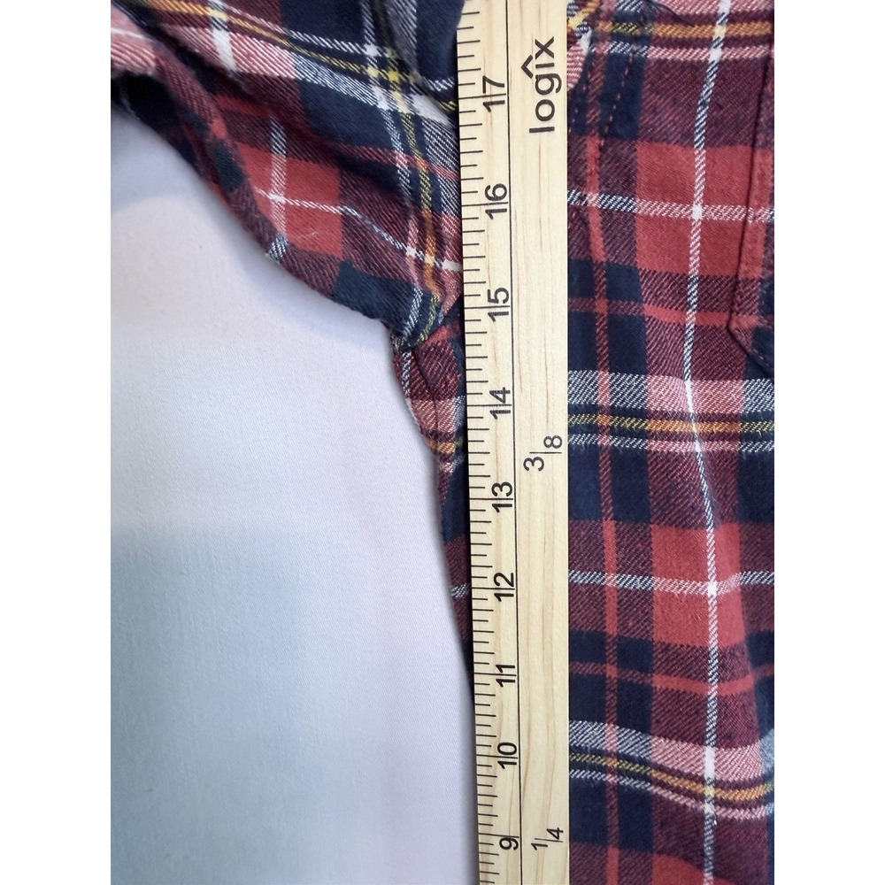 Urban Pipeline Shirt Mens Large Red Plaid Button Down Cotton Flannel Casual - Picture 9 of 11